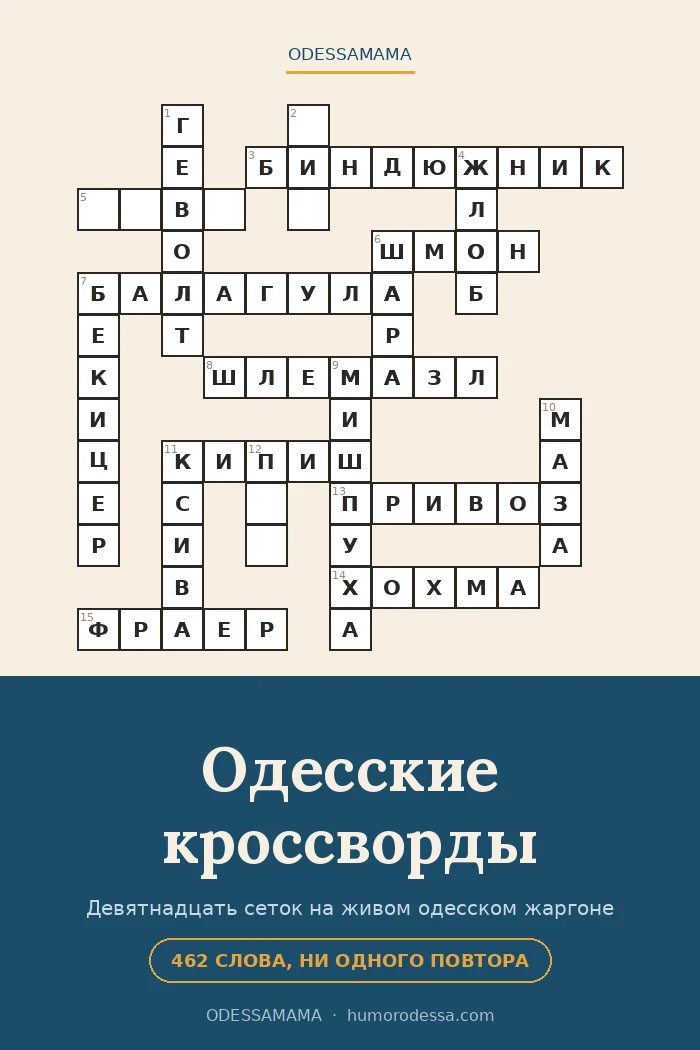 Одесские кроссворды: 19 сеток на одесском жаргоне